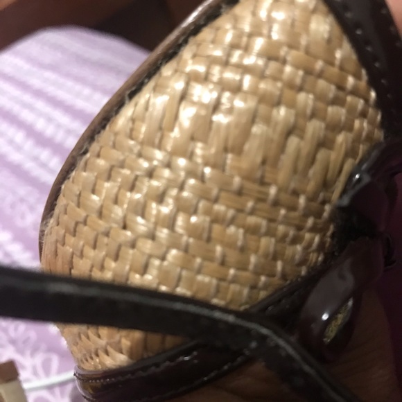 Straw opened toe mini high heel shoes - Picture 7 of 8